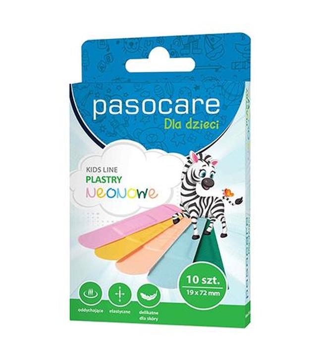 Pasocare Kids Line Zestaw plastrów neonowych hipoalergicznych - 10 szt. - cena, opinie, właściwości