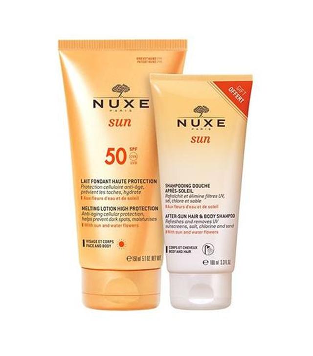Nuxe Sun Zestaw Mleczko do opalania twarzy i ciała SPF30, 150 ml + Żel pod prysznic po opalaniu, 100 ml