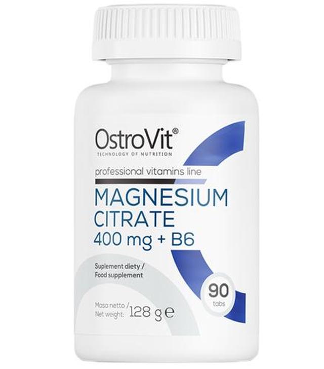 OstroVit Magnesium Citrate 400 mg + B6 - 90 tabl. - cena, opinie, właściwości