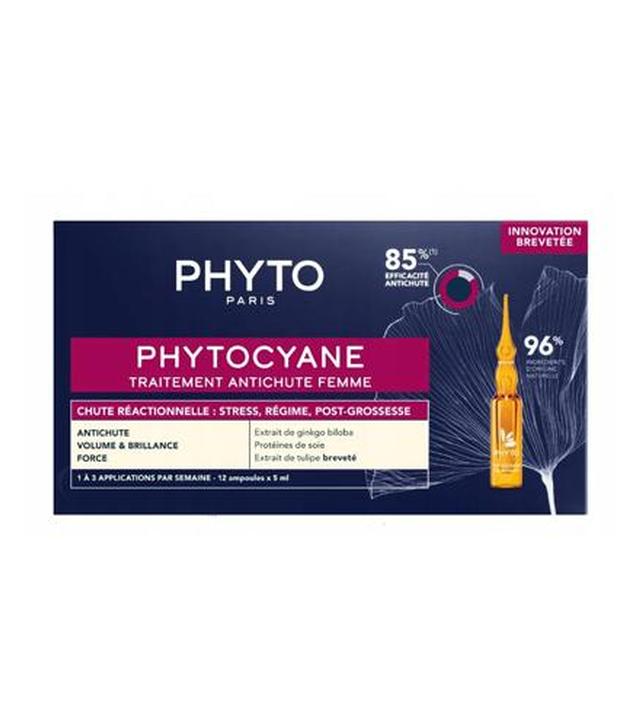 Phyto Phytocyane Kuracja przeciw wypadaniu włosów dla kobiet na okresowe wypadanie włosów, 12 x 5 ml