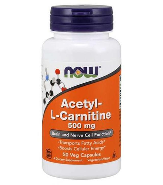 Now Acetyl L-Carnitine 500 mg, 50 kaps., cena, wskazania, składniki