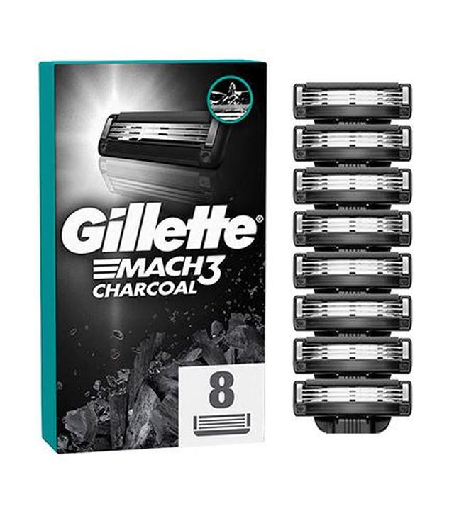 Gillette Mach3 Charcoal Ostrza wymienne do maszynki dla mężczyzn, 8 sztuk