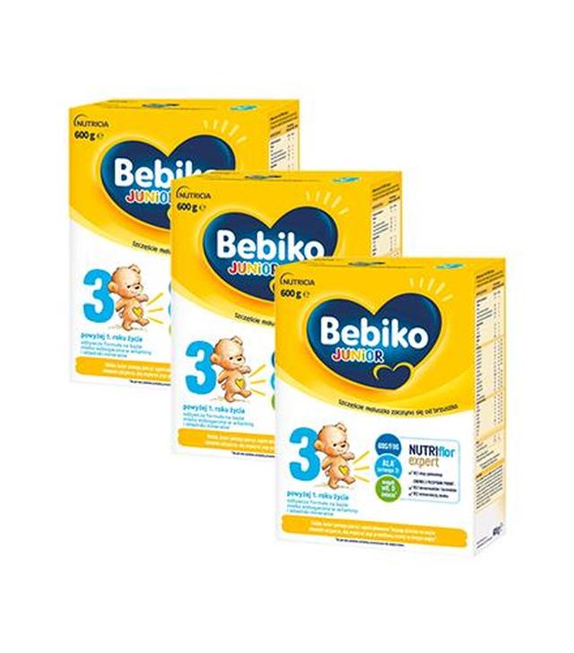 Bebiko Junior 3 Nutriflor Expert o smaku waniliowym, 3 x 600 g