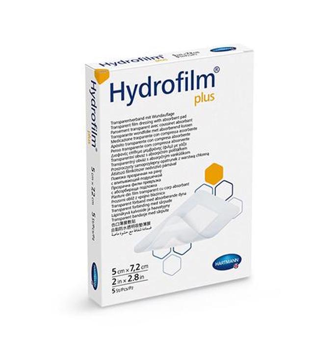 Hartmann Hydrofilm plus Przezroczysty samoprzylepny opatrunek z warstwą chłonną jałowy 5 cm x 7,2 cm - 5 szt. - cena, opinie, właściwości