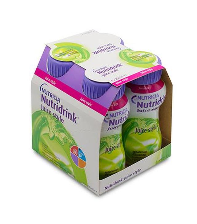 Nutridrink Juice Style, płyn o smaku jabłkowym, 4 x 200 ml - ważny do 2025-07-30