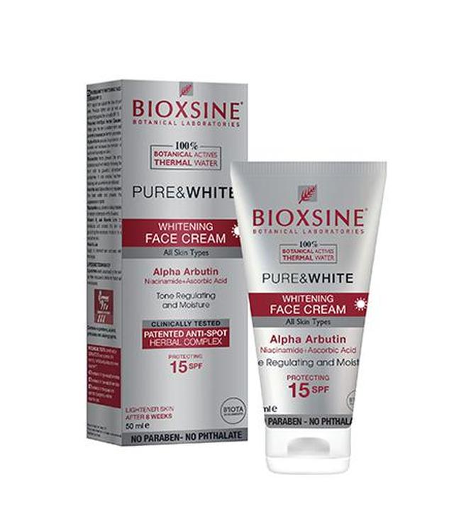 Bioxsine Pure & White Wybielający Krem do twarzy, 50 ml, cena, wskazania, opinie