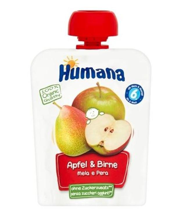 HUMANA 100% ORGANIC Mus jabłko-gruszka po 6 m-cu - 90 g - ważny do 2024-08-11