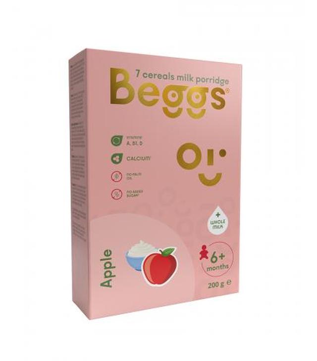 Beggs Kaszka mleczna 7-ziarnista z jabłkami po 6. miesiącu życia, 200 g - ważny do 2025-09-30