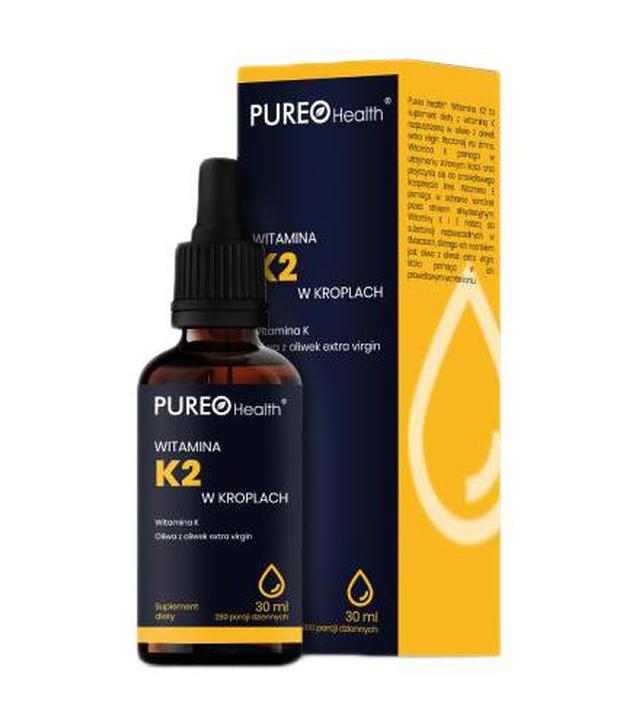 Pureo Health Witamina K2 Forte w kroplach, 30 ml cena, opinie, właściwości