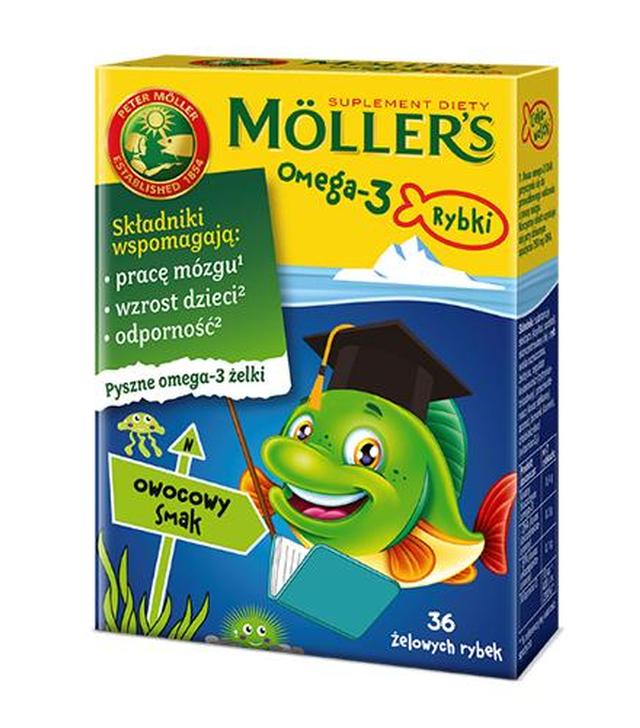 MOLLERS OMEGA-3 Rybki smak owocowy, 36 sztuk