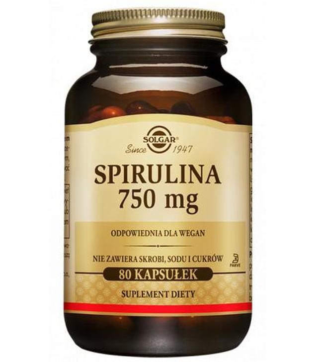 Solgar Spirulina 750 mg - 80 kaps. - cena, opinie, dawkowanie