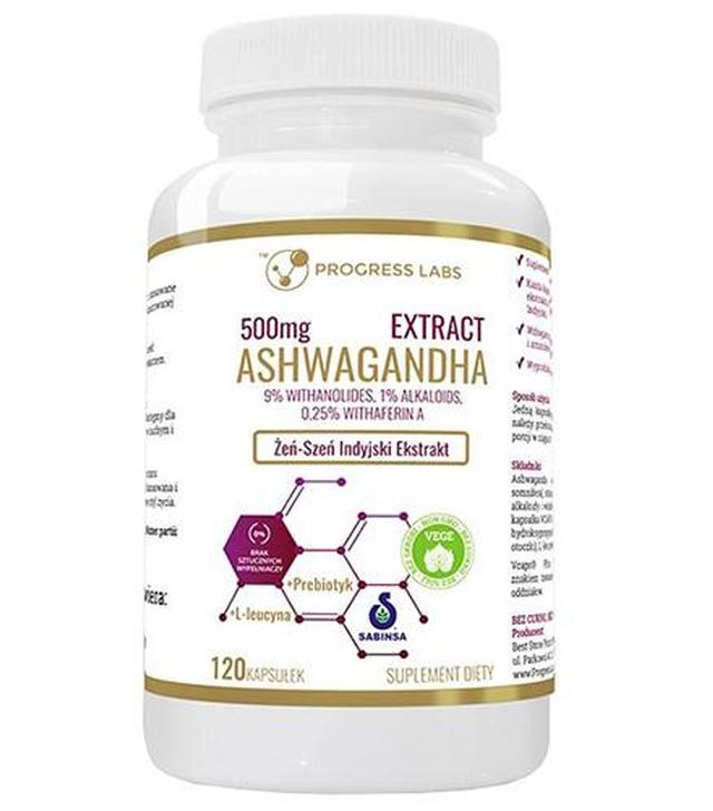 Progress Labs Ashwagandha Extract 500 mg - 120 kaps. - cena, opinie, stosowanie
