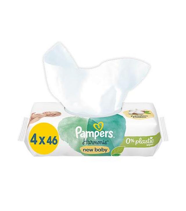 Pampers Harmonie New Baby Chusteczki nawilżane dla dzieci, 4 x 46 sztuk - ważny do 2025-07-09
