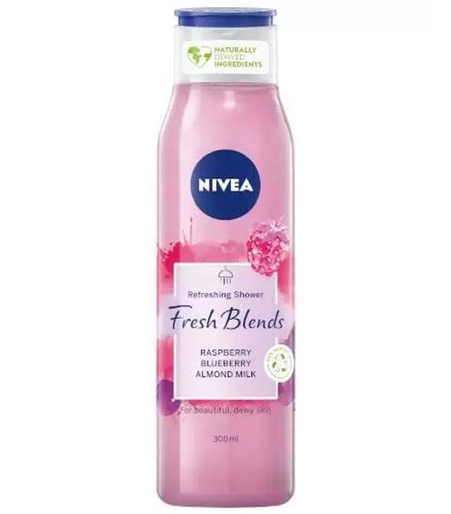 Nivea Fresh Blends, żel pod prysznic, malina i borówka z mlekiem migdałowym, 300 ml