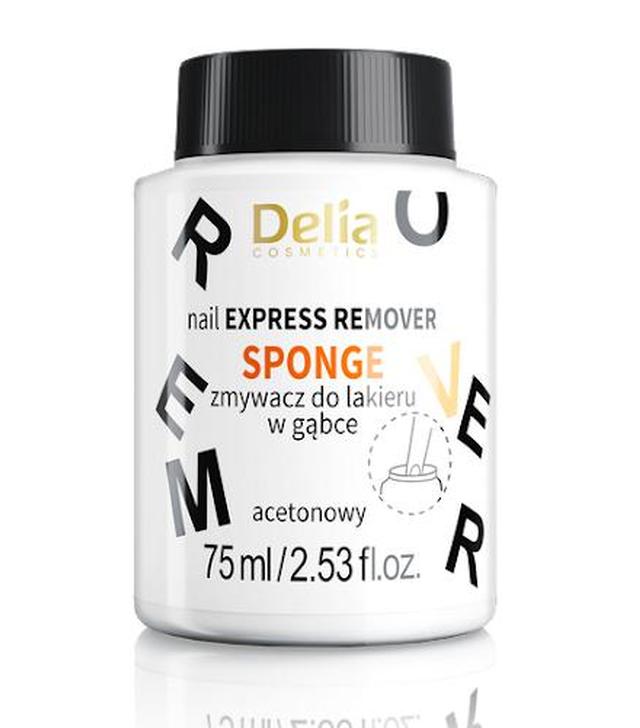 Delia Nail Express Remover Sponge Zmywacz do lakieru z gąbką acetonowy - 75 ml - cena, opinie, stosowanie