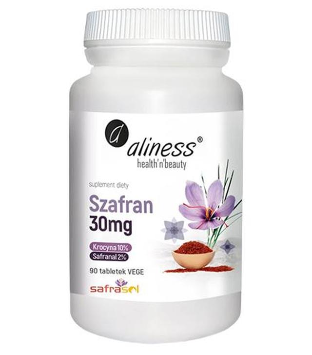 Aliness Szafran Safrasol 2%/10% 30 mg, 90 tabletek, cena, opinie, stosowanie