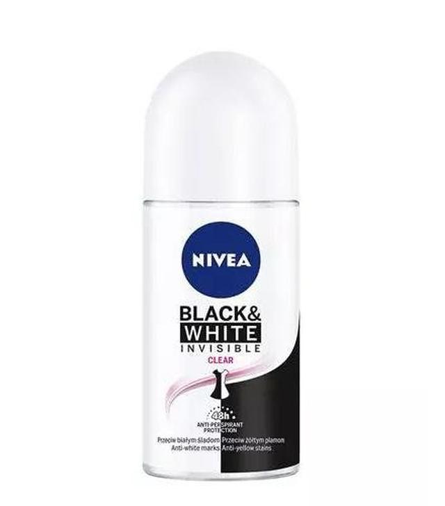 NIVEA BLACK&WHITE INVISIBLE CLEAR Antyperspirant w kulce 48h, 50 ml