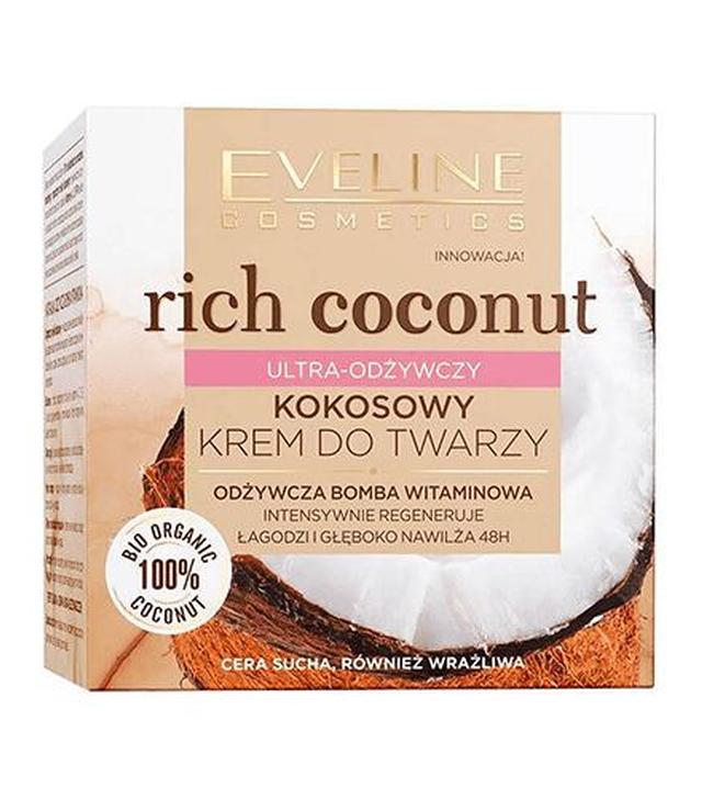 Eveline Rich Coconut Krem do twarzy ultra-odżywczy kokosowy, 50 ml, cena, opinie, właściwości