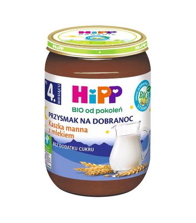 HiPP BIO od pokoleń, Kaszka manna z mlekiem, po 4. m-cu, 190 g, cena, opinie, właściwości - ważny do 2024-06-30