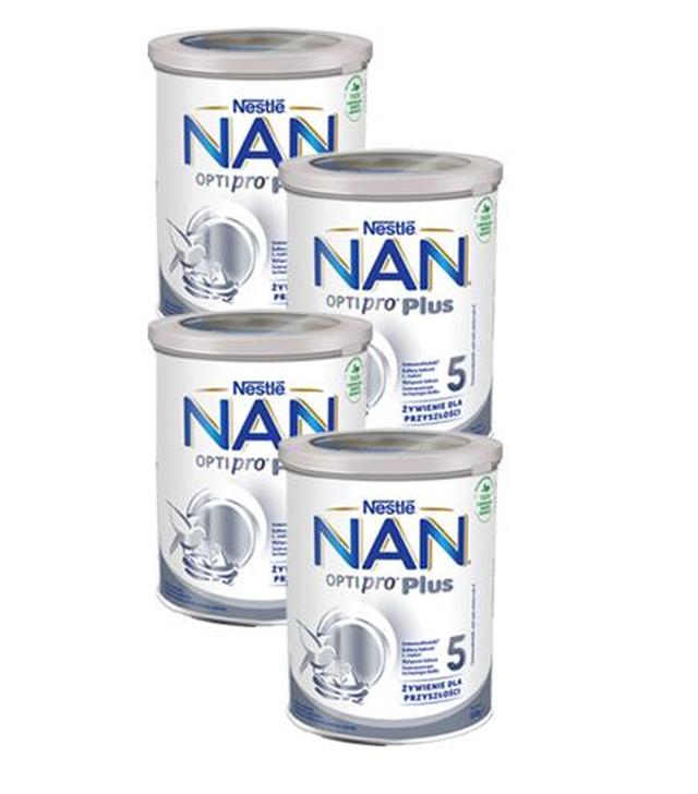 Nestle Nan OptiPro Plus 5 Produkt na bazie mleka dla małych dzieci po 2,5 roku życia, 800 g, cena, opinie, właściwości, 4x800g