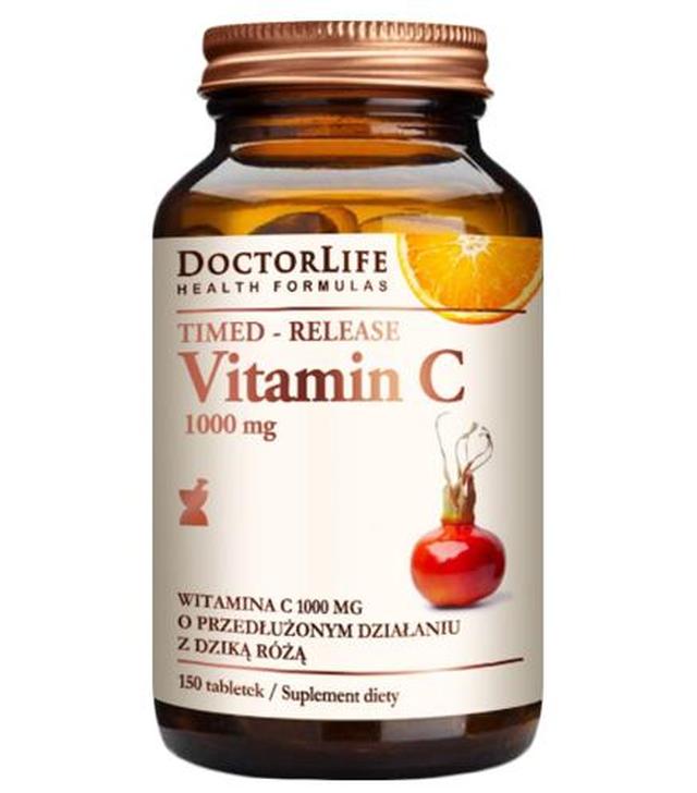 Doctor Life Vitamin C 1000 mg o Przedłużonym Działaniu, z Dziką Różą, N-A-C, ALA, Rutyna, OPC, Kwercetyna - 120 kaps.