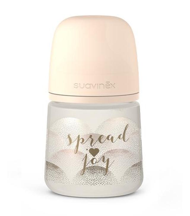 Suavinex Spread Joy Butelka ze smoczkiem fizjologicznym SX Pro o wolnym przepływie beżowe serce, +0m, 150 ml, cena, opinie, wskazania