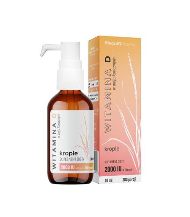 Witamina D w oleju konopnym, krople, 30 ml