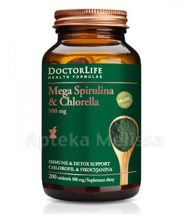 DOCTOR LIFE Mega spirulina & Chlorella 500 mg - 200 tabl.