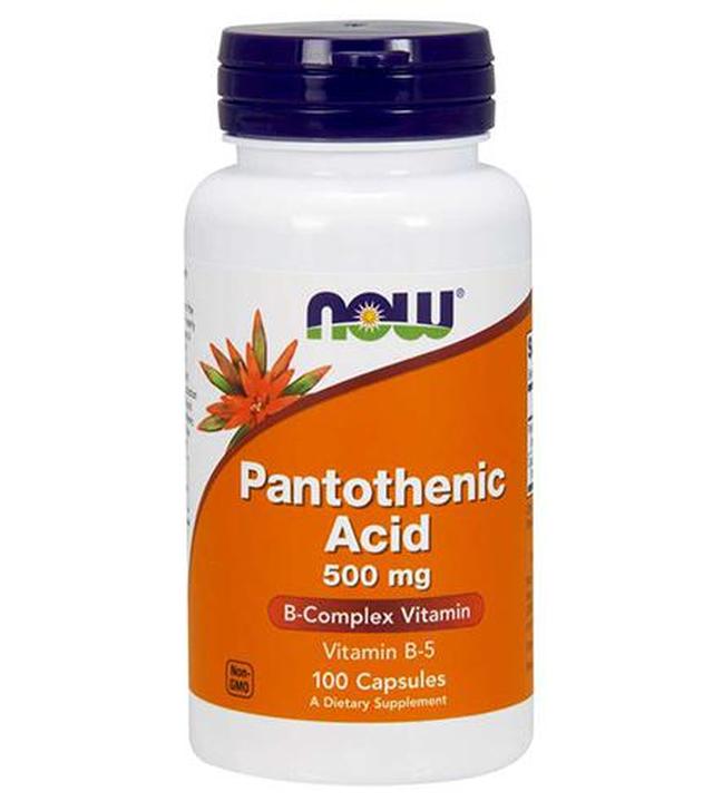 Now Foods Pantothenic Acid 500 mg, 100 kaps., cena, opinie, wskazania