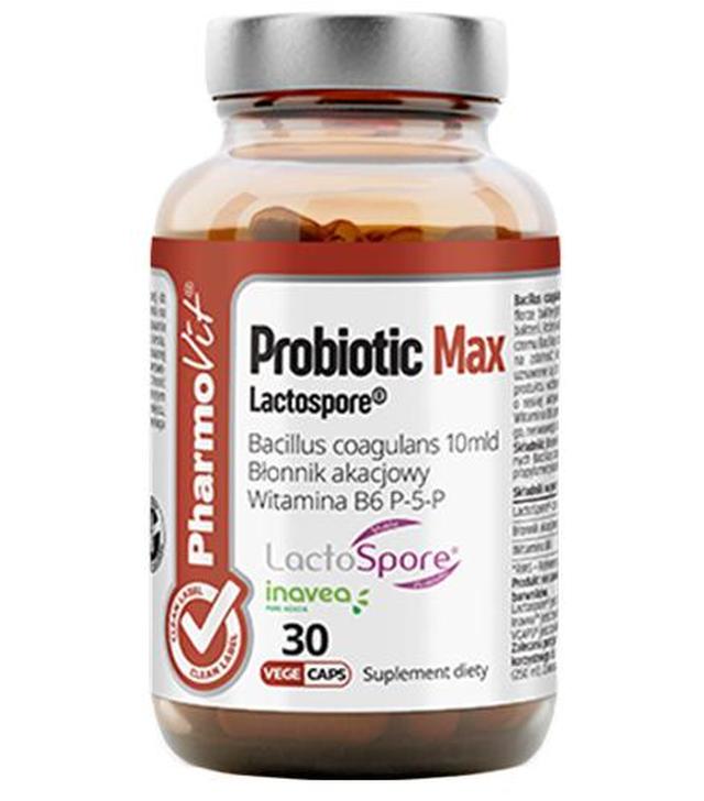 PharmoVit Probiotic Max Lactospore - 30 kaps. - cena, opinie, wskazania