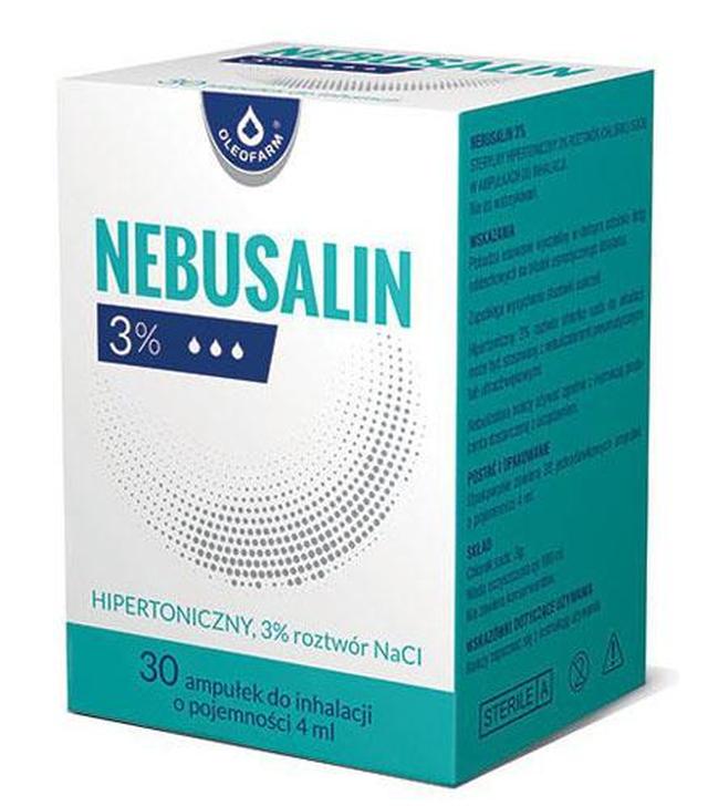 NEBUSALIN 3% Hipertoniczny roztwór NaCl - 30x4ml - cena, opinie, właściwości  - ważny do 2025-09-30