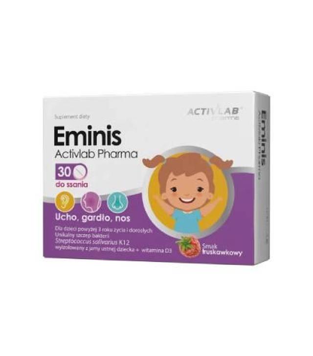 ActivLab Pharma Eminis smak truskawka, tabletki do ssania, 30 sztuk