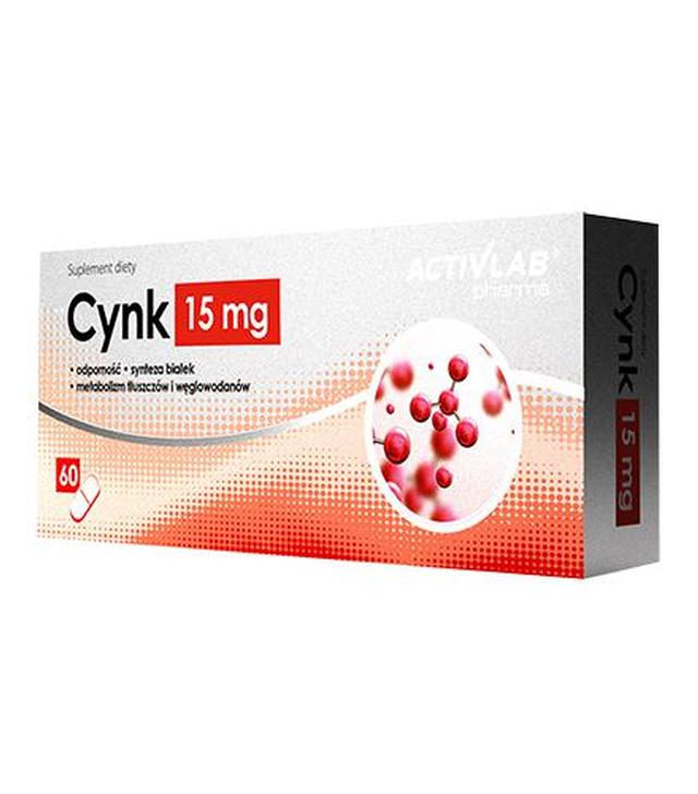 Activlab Pharma Cynk 15 mg, 60 kaps., cena, opinie, właściwości