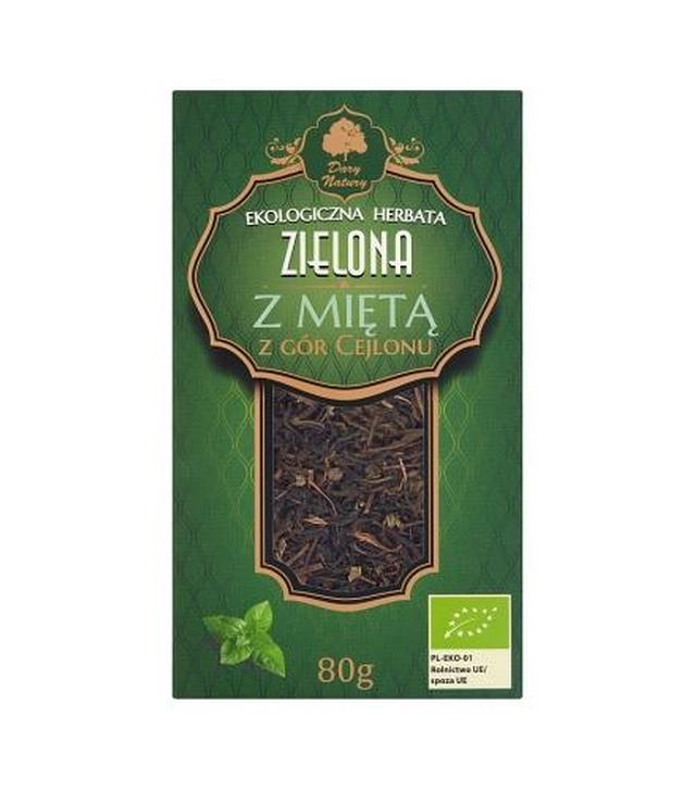 Dary Natury Ekologiczna herbata zielona z miętą z Gór Cejlonu - 80 g - cena, opinie, skład