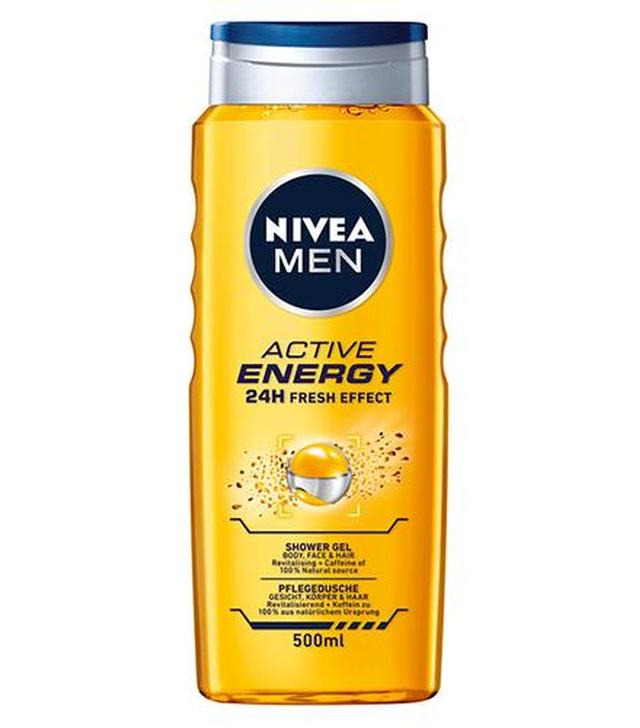 Nivea Men Active Energy 24 h Fresh Effect Żel pod prysznic do ciała, twarzy i włosów z dodatkiem kofeiny - 500 ml - cena, opinie, właściwości