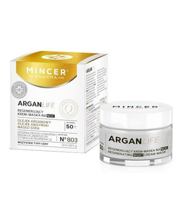 Mincer Pharma Argan Life N°803 Regenerujący krem - maska na noc 50+ 50 ml