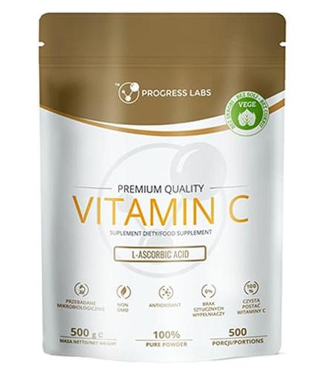 Progress Labs Vitamin C - 500 g - cena, opinie, stosowanie - ważny do 2024-06-30