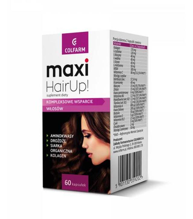 Maxi HairUp! - 60 kaps. Na zdrowe i mocne włosy - cena, opinie, właściwości