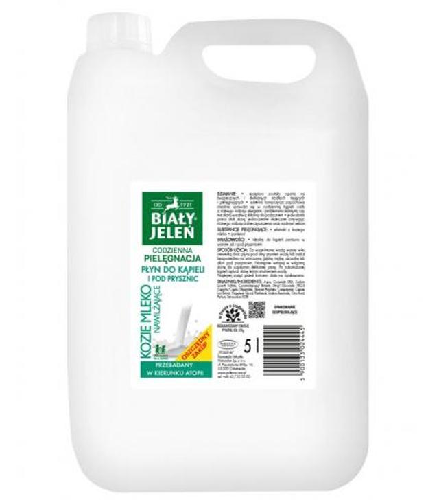 Biały Jeleń, Płyn do kąpieli i pod prysznic, kozie mleko, 5 l