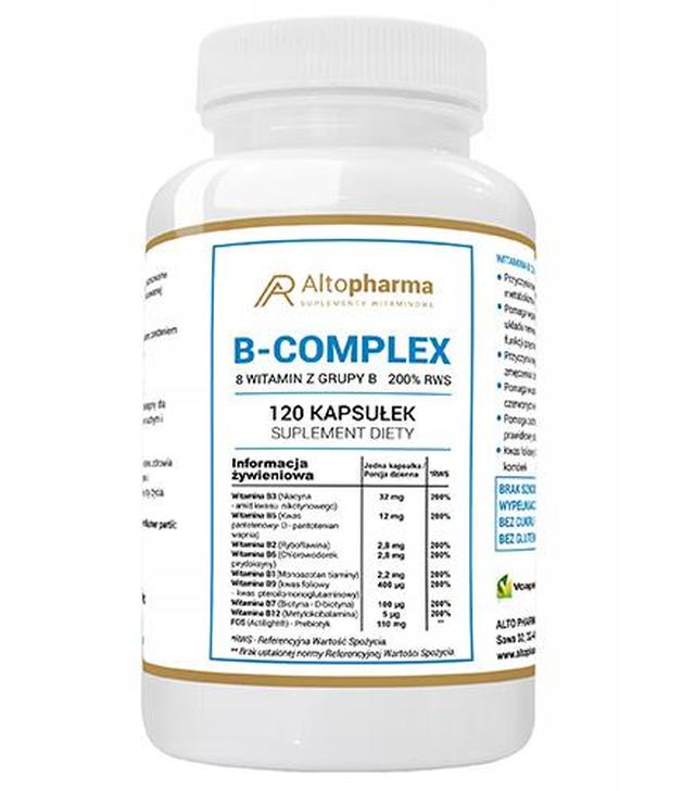 Altopharma Witamina B-Complex 8 witamin z grupy B 200% RWS - 120 kaps. - cena, opinie, wskazania