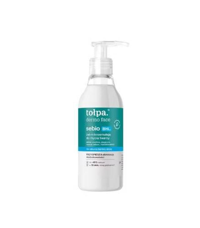 Tołpa Dermo Face Sebio BHL, Żel-mikroemulsja do mycia twarzy, 195 ml