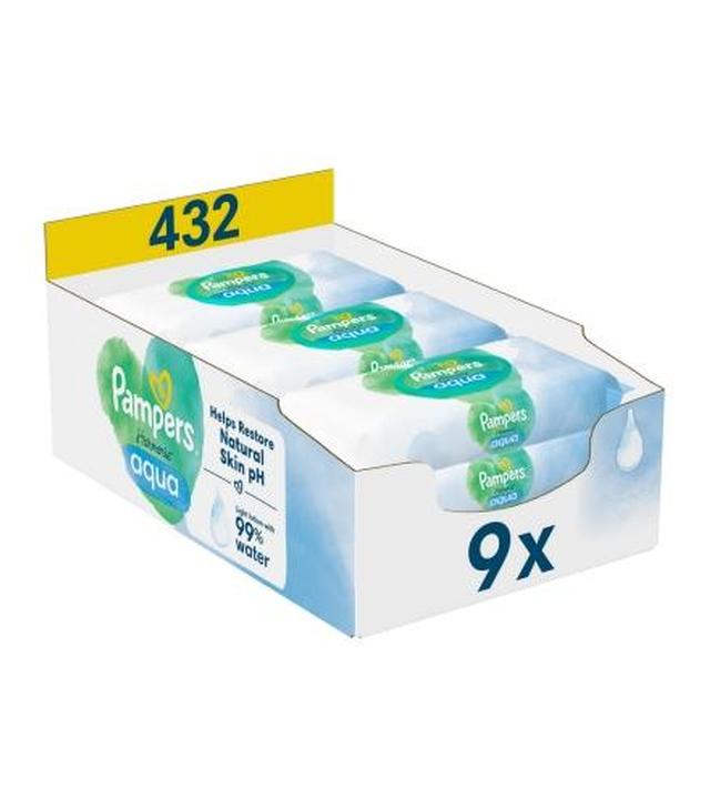 Pampers Harmonie Aqua Chusteczki nawilżane dla dzieci, 9 x 48 sztuk