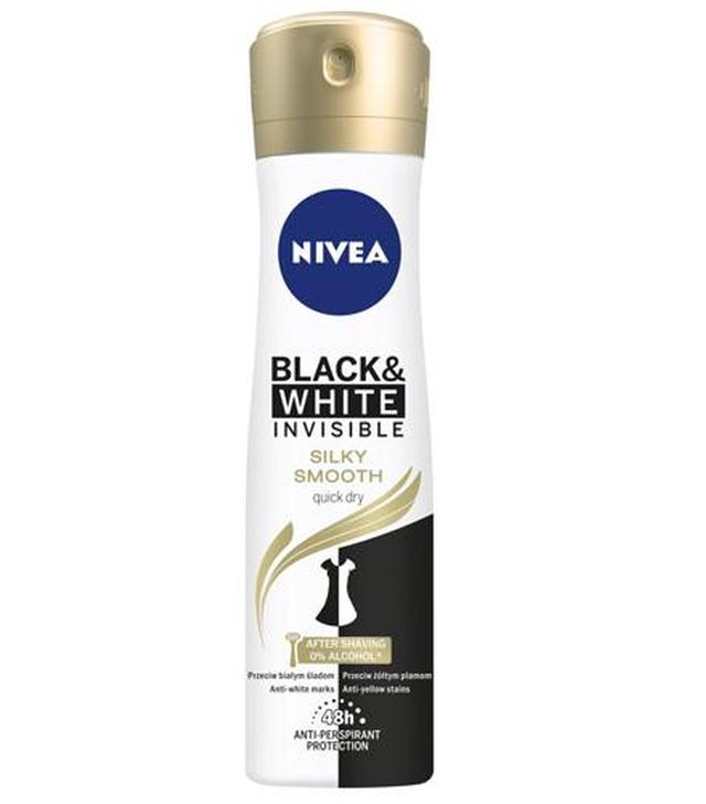 NIVEA BLACK&WHITE INVISIBLE SILKY SMOOTH Antyperspirant 48h - 150 ml - cena, opinie, właściwości