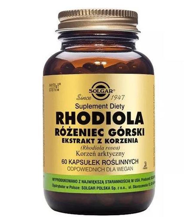 SOLGAR RHODIOLA RÓŻENIEC GÓRSKI - 60 kaps.