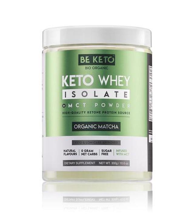 BeKeto Keto Whey isolate + MCT Organic Matcha, 300 g, cena, opinie,składniki - ważny do 2025-09-30