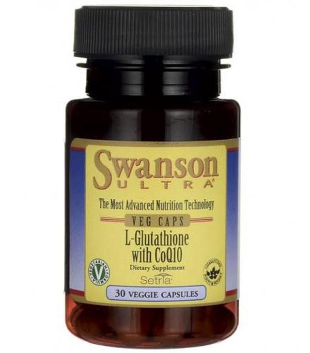 SWANSON L-glutation 200 mg + Koenzym Q10 100 mg - 30 kaps. Ochrona antyoksydacyjna i energia.
