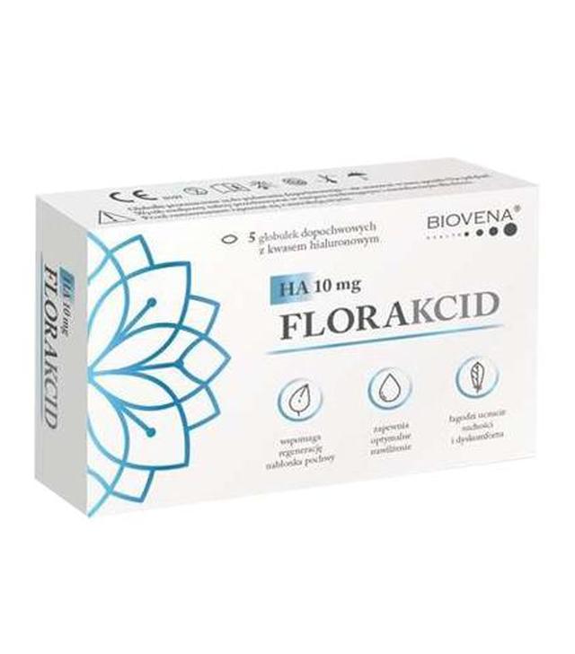 Florakcid HA 10 mg - 5 globulek dopochwowych - cena, opinie, składniki - ważny do 2025-10-31