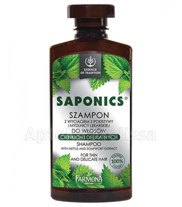 FARMONA SAPONICS Szampon z wyciągiem z pokrzywy i mydlnicy lekarskiej do włosów cienkich i delikatnych - 330 ml
