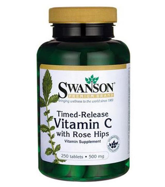 Swanson Witamina C 500 mg z dziką różą o przedłużonym działaniu - 250 tabletek