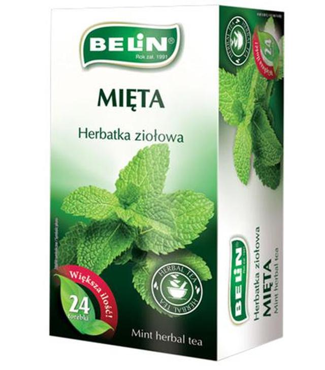 Belin Herbatka ziołowa mięta, 24 x 1,5 g, cena, wskazania, opinie